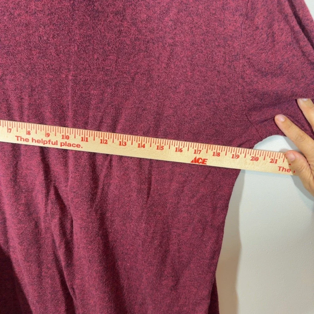 Hollister‎ Mens V-Neck Sweater Size M Maroon Burgundy Marl Knit Logo Stretchy